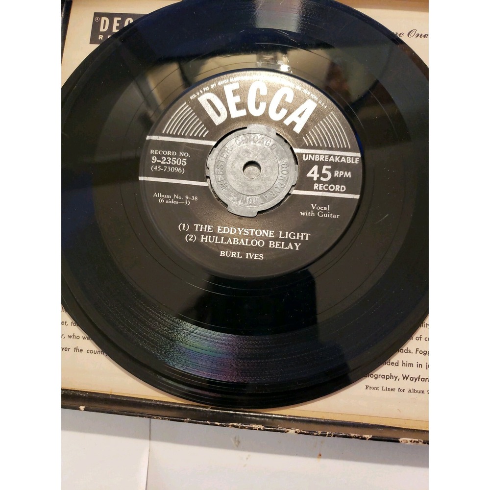 Vintage Burl Ives Collection of Ballads Folk Songs 3 Decca 78 Records 1945 C-6 - Picture 12 of 12